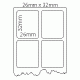 725 - Label Size 26mm x 32mm - 2 labels across