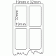 727 - Label Size 19mm x 32mm - 2 labels across
