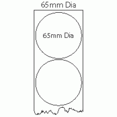 729 - Label Size 65mm dia - 1 labels across